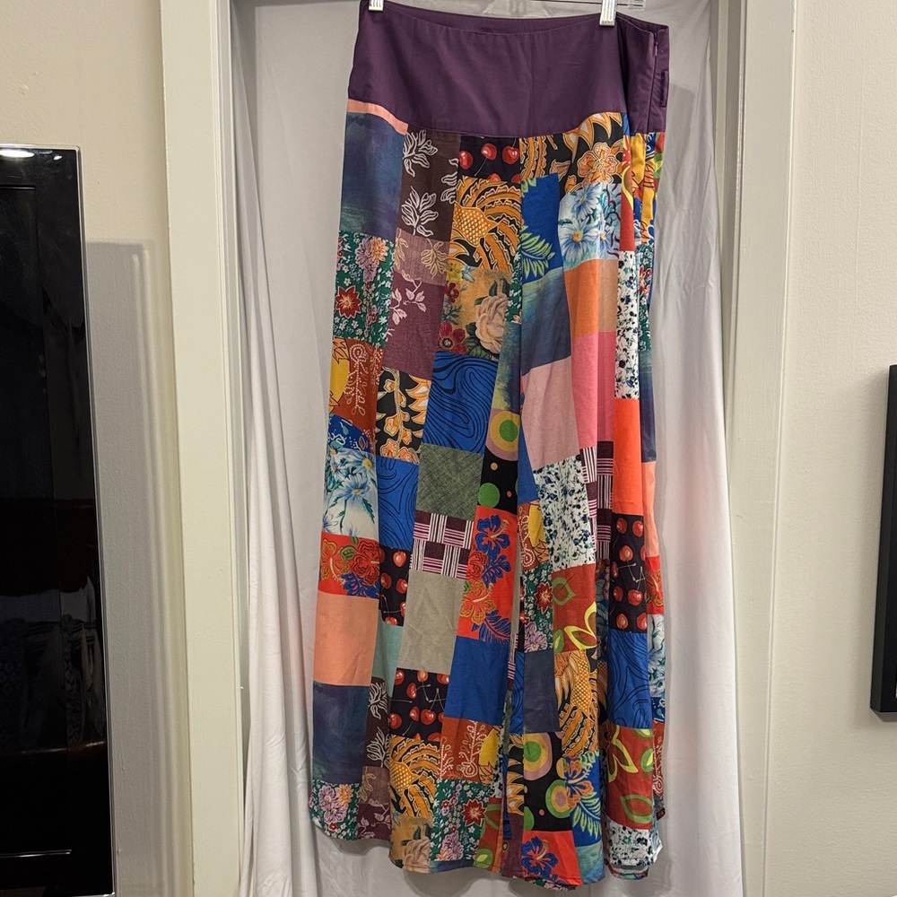 Vibrant Patchwork Maxi Skirt